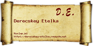 Derecskey Etelka névjegykártya